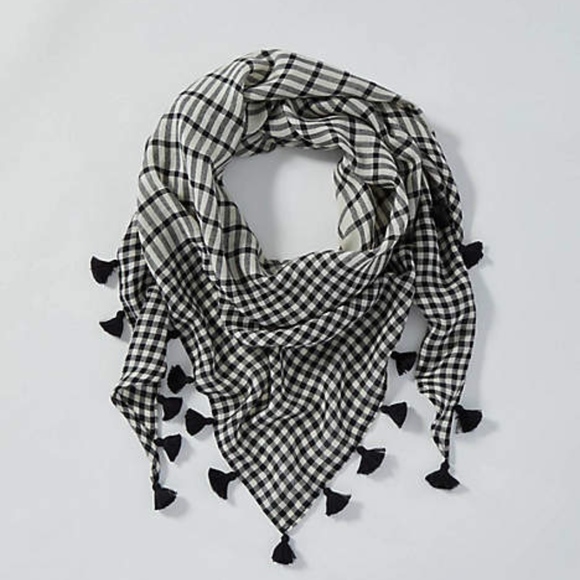 J. Jill - Gorgeous Gingham Triangle Scarf NWT - Picture 2 of 4